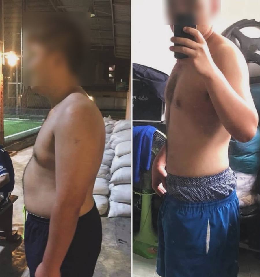 Male client before and after